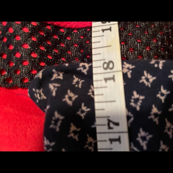 Navy halter button up back, ruffled neck navy top sleeveless - Picture 5 of 7